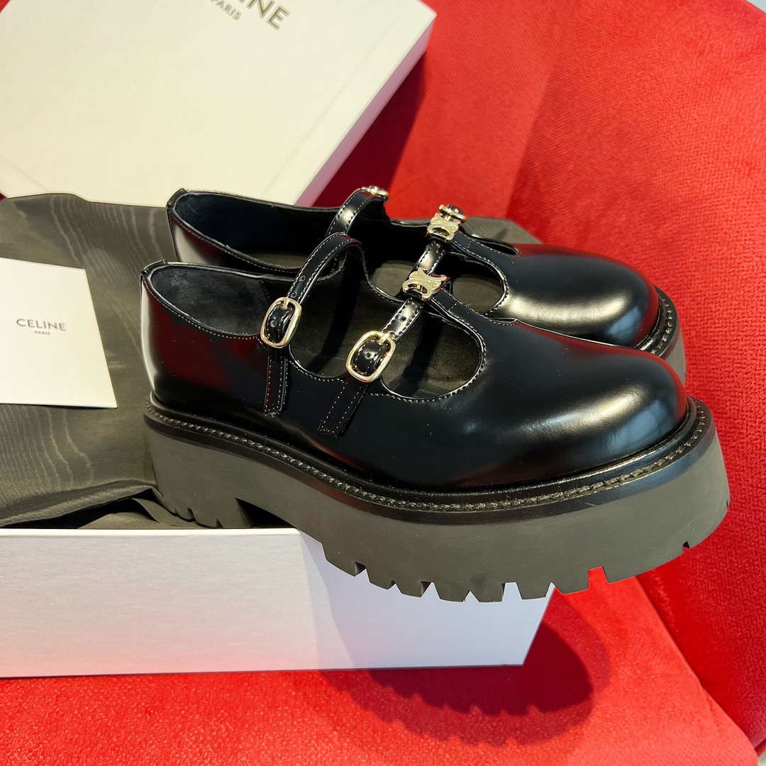 GIÀY CELINE Black Leather loafer