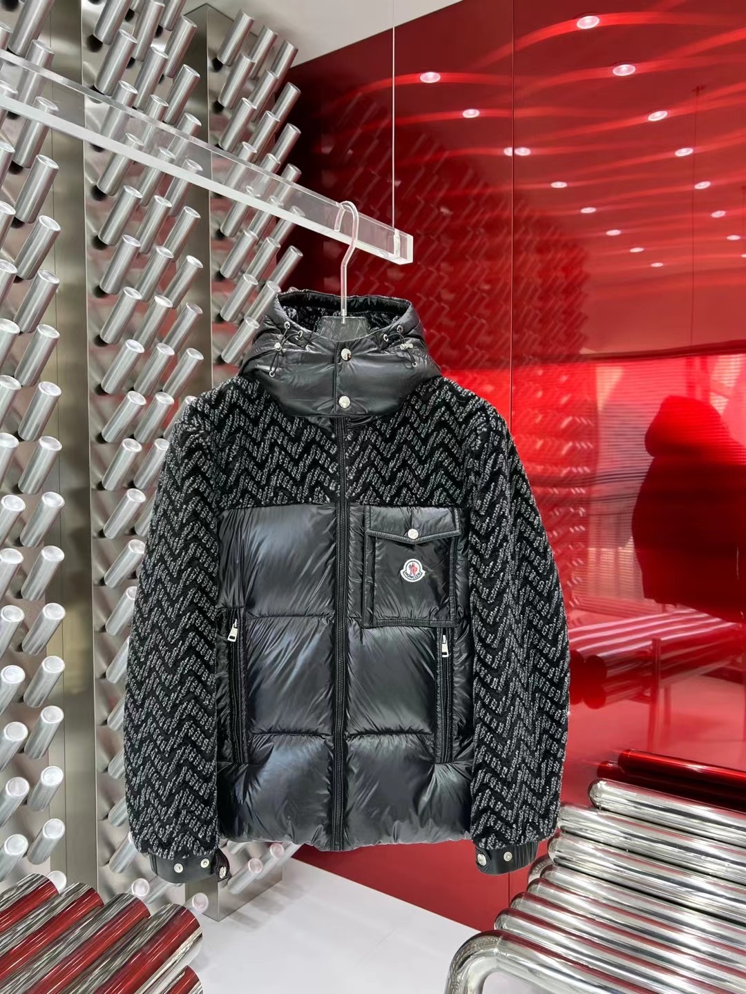 ÁO MONCLER FEATHER  TWEED DOWN JACKET