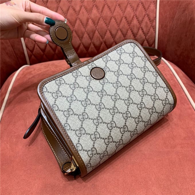 TÚI Gucci mini shoulder bag with interlocking brown Top Quality