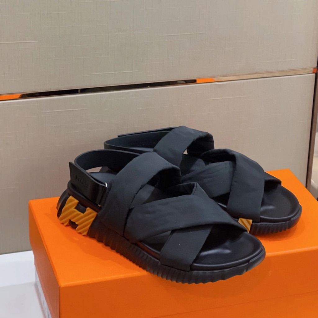 DÉP HERMES Electric sandal Nylon Black