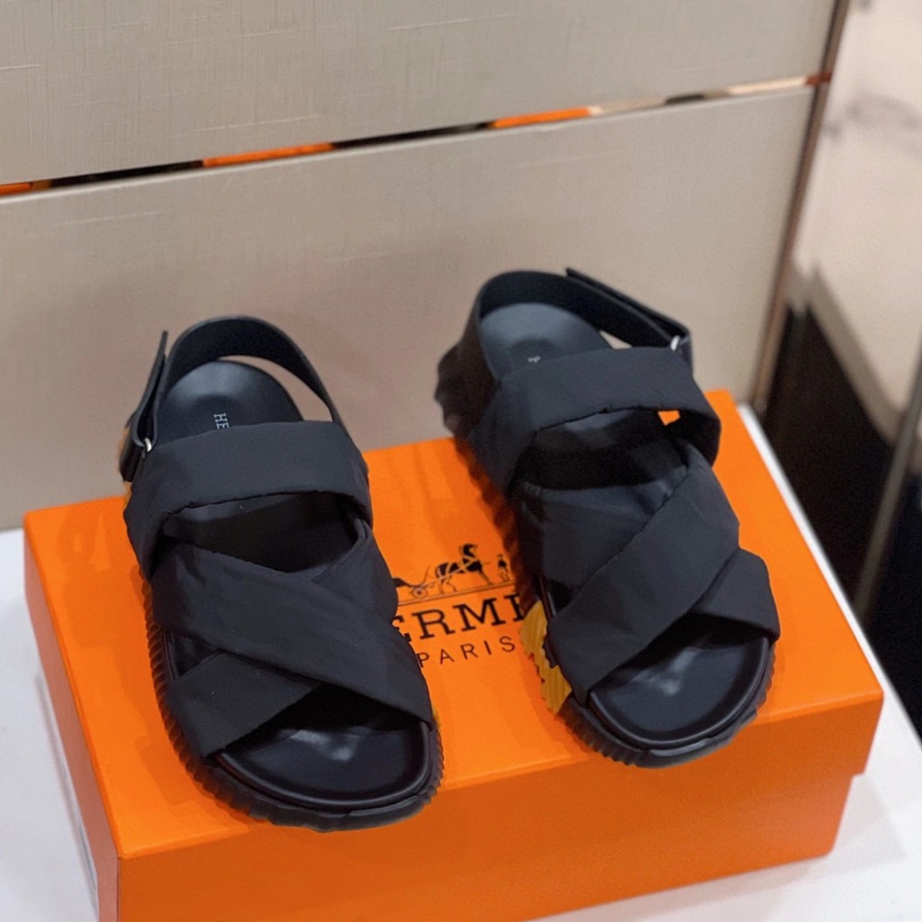 DÉP HERMES Electric sandal Nylon Black