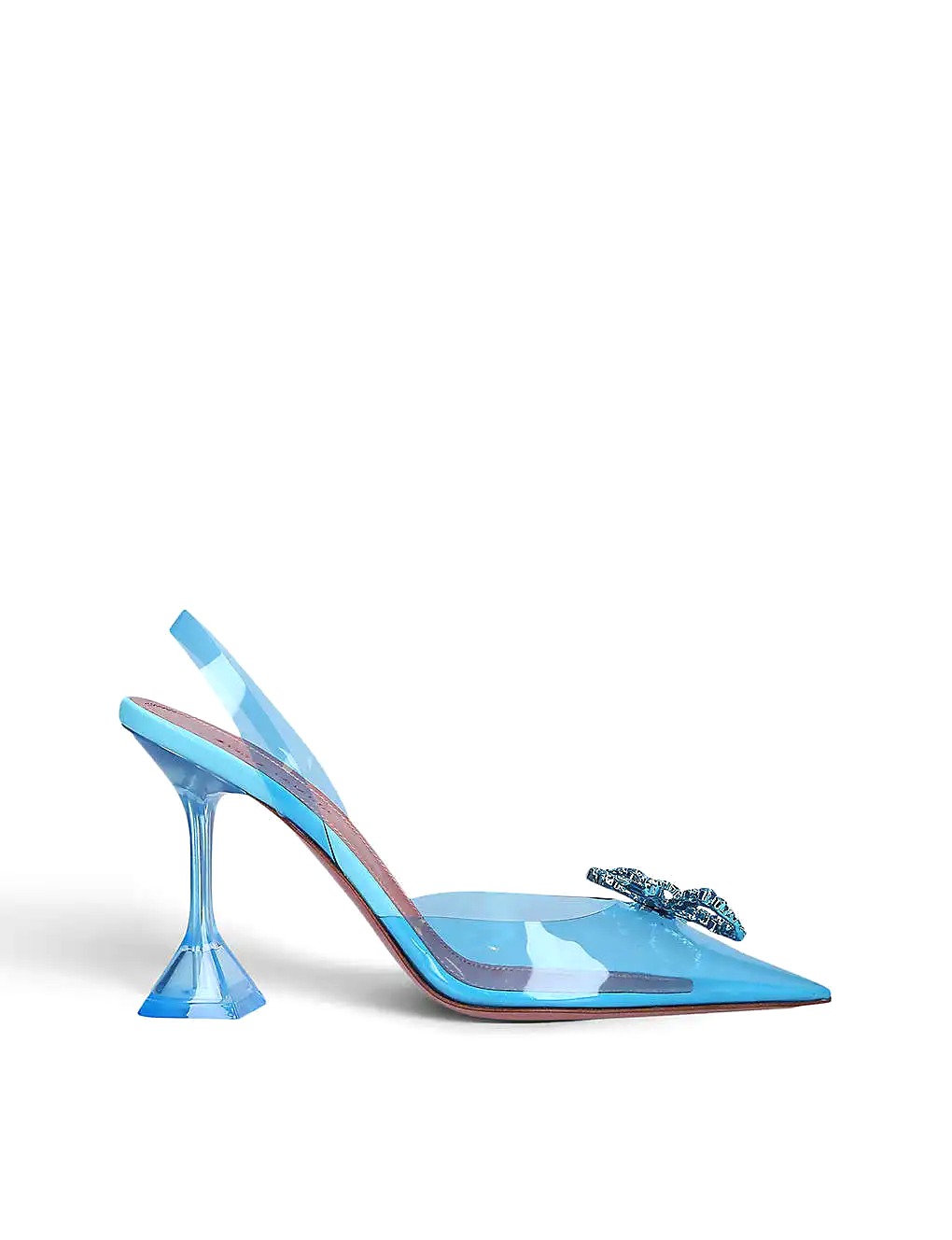 GIÀY AMINA MUADDI Rosie Glass crystal-embellished sling-back PVC courts
