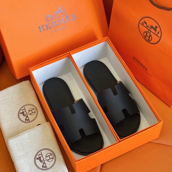 DÉP HERMES IZMIR MATTE BLACK SANDAL AAA