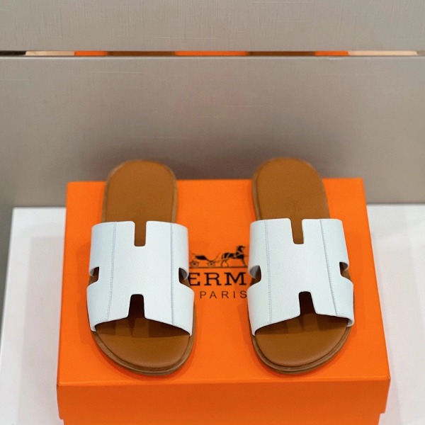 DÉP HERMES IZMIR WHITE BROWN SANDAL AAA