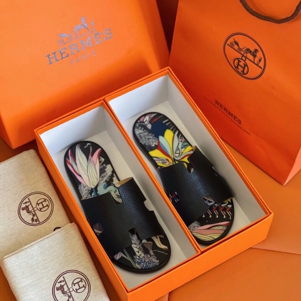 DÉP HERMES IZMIR BLACK GRAFFITI SANDAL AAA