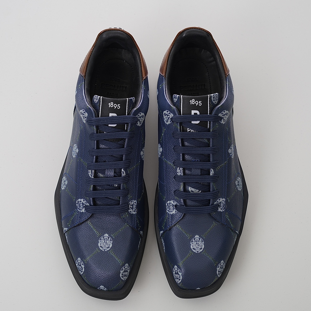 GIÀY BERLUTI LOGO LEATHER SNEAKER SHOES AAA