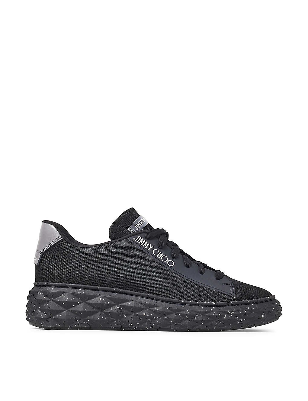 GIÀY JIMMY CHOO Diamond Light Maxi logo-embroidered knitted low-top trainers