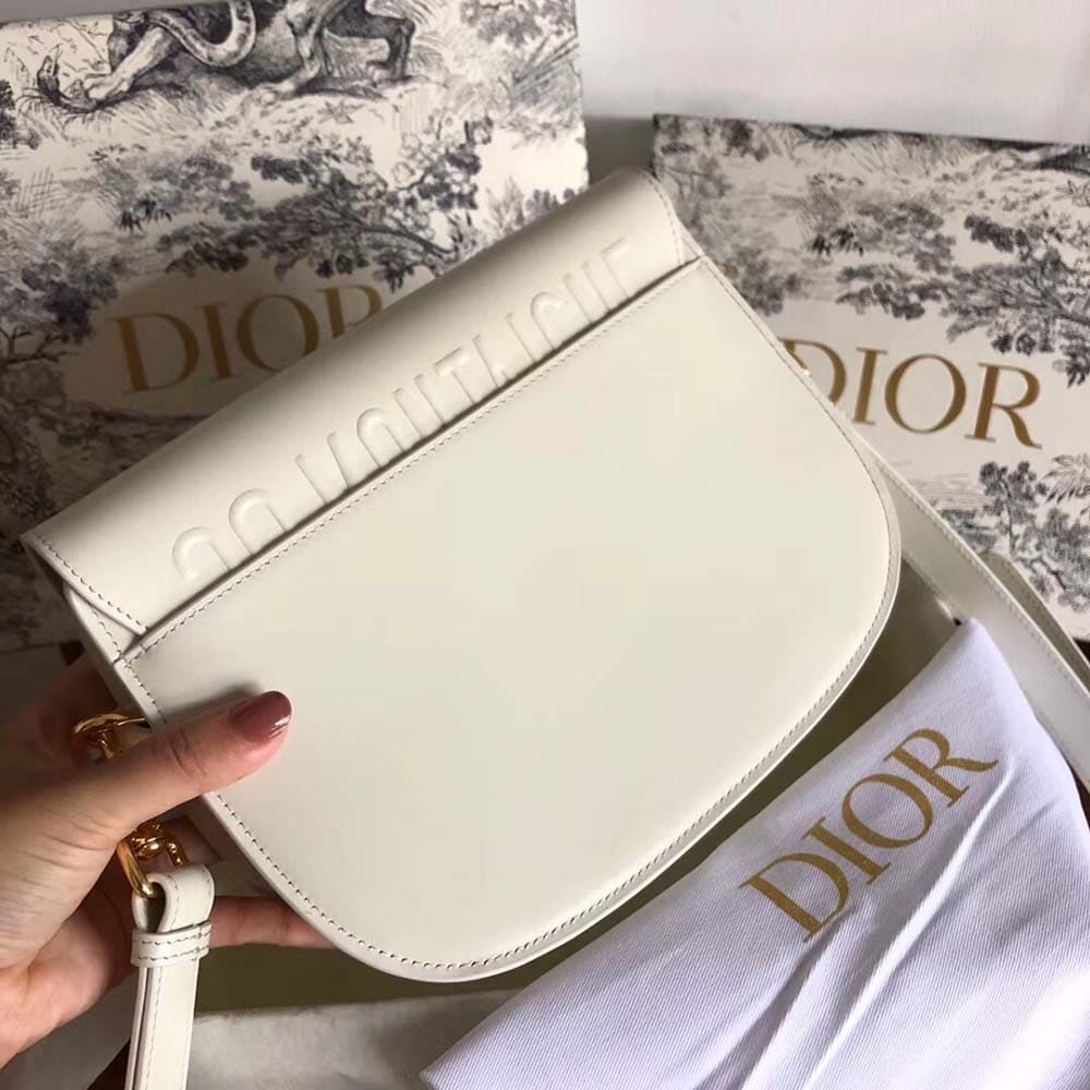 TÚI Dior Women Medium Dior Bobby Bag Denim Box Calfskin-White Top Quality