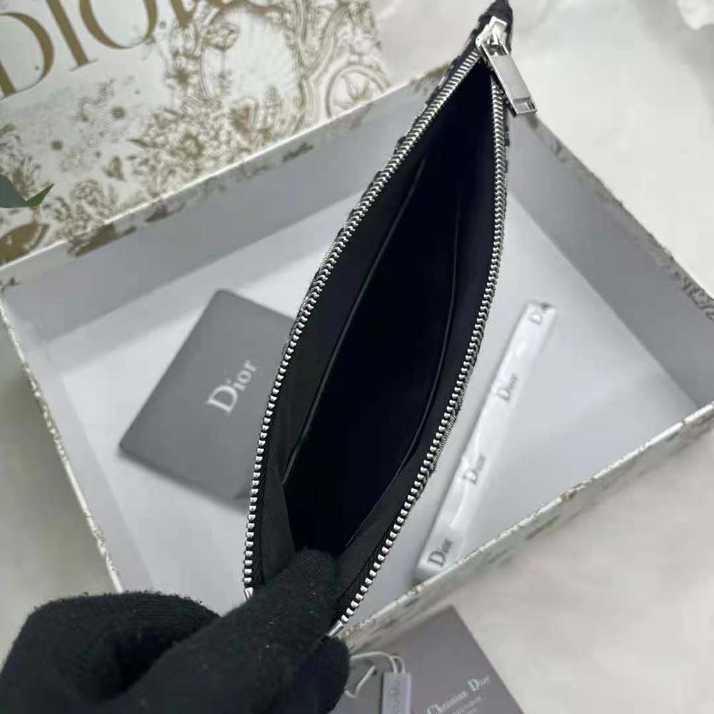 TÚI Dior A5 Pouch Beige and Black Dior Oblique Jacquard