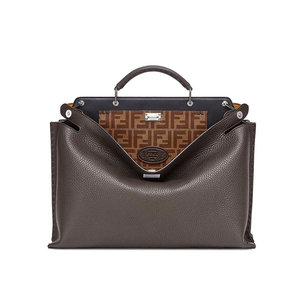 TÚI Fendi Peekaboo Iconic Essential Brown Leather Bag
