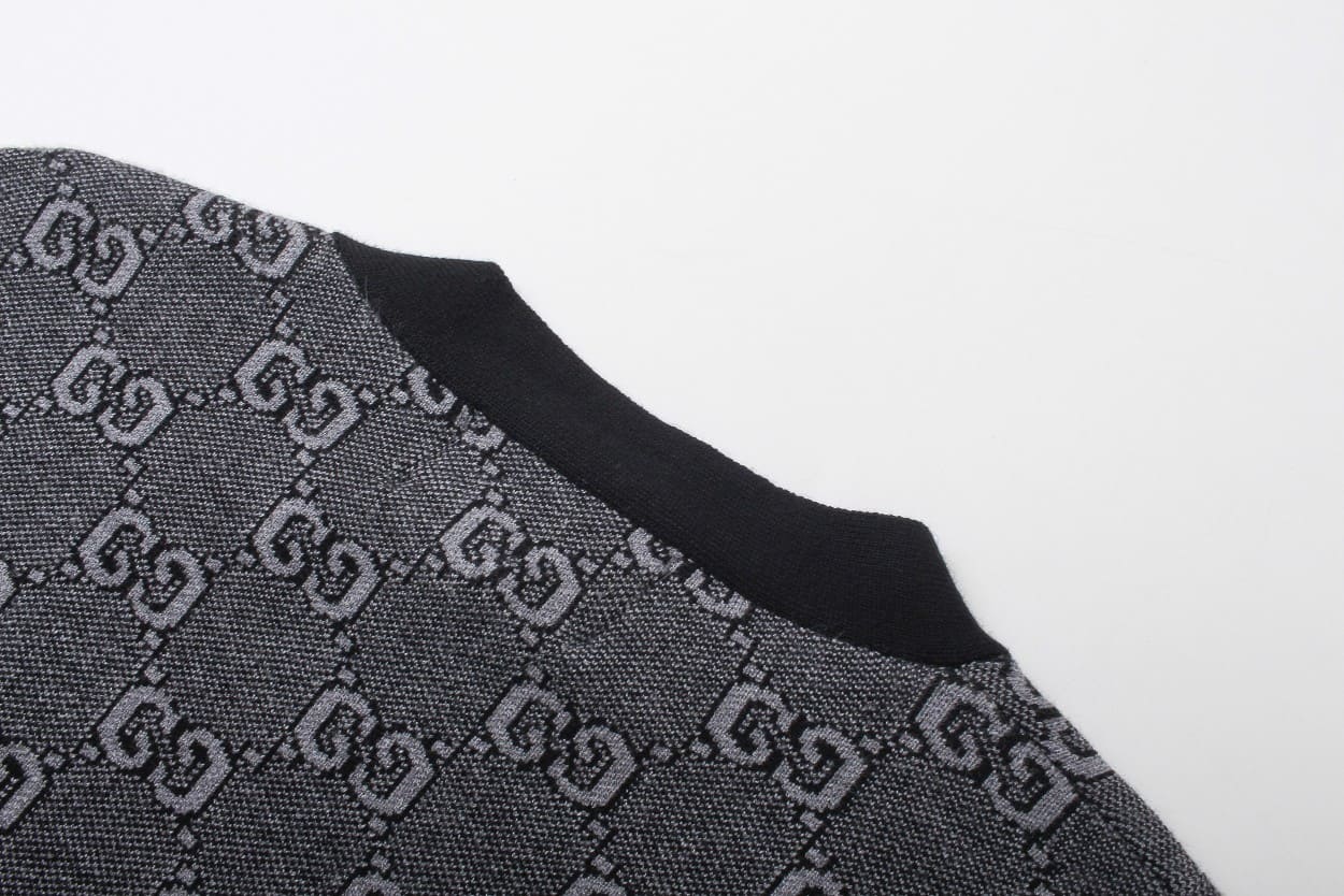 ÁO GUCCI Sweater Black and Grey Stretch Cashmere