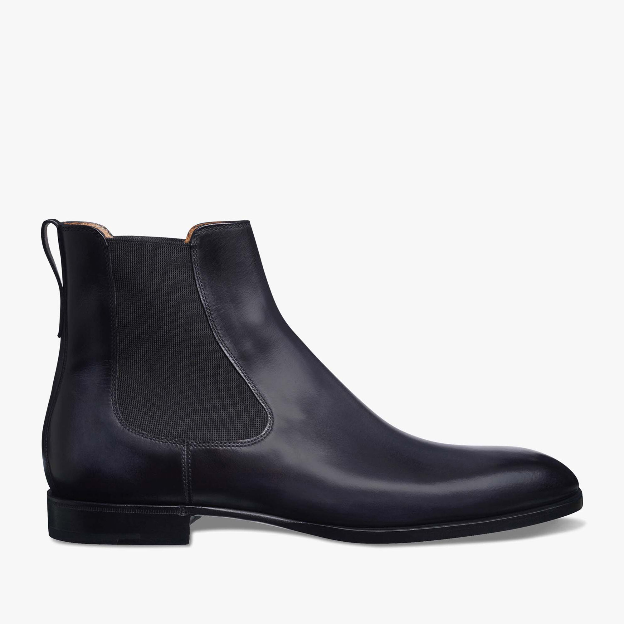 GIÀY BERLUTI Caractère Capri Leather Boot Nero Grigio