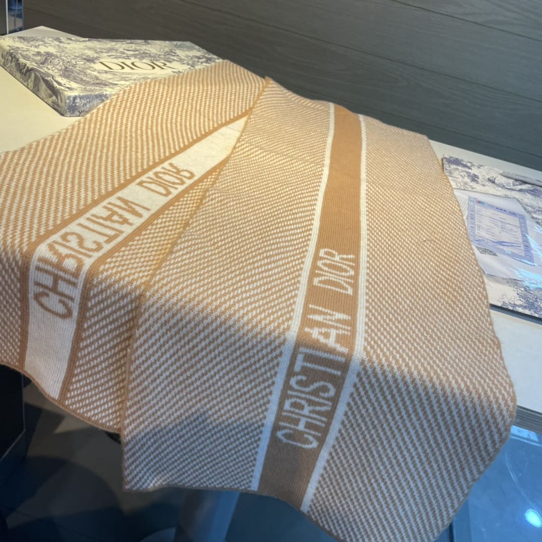 KHĂN CHRISTIAN DIOR Letter printed knitting cashmere scarf