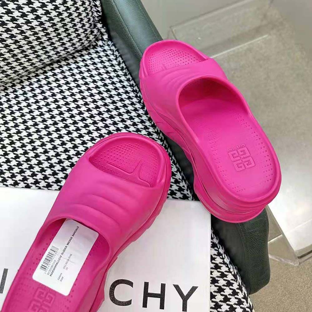 DÉP Givenchy Women Marshmallow Wedge Sandals in Rubber-Pink