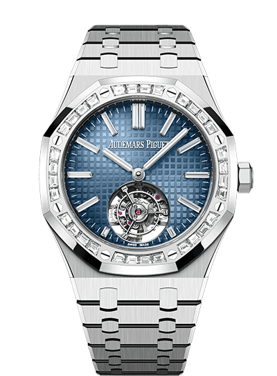 Đồng hồ Đồng hồ Ademars Piguet Royal Oak Selfwinding Flying Tourbillon Diamond mặt số màu xanh
