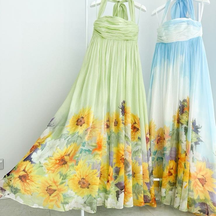 VÁY LEOLIN CÚP NGỰC WITH SUN FLOWERS High Classy