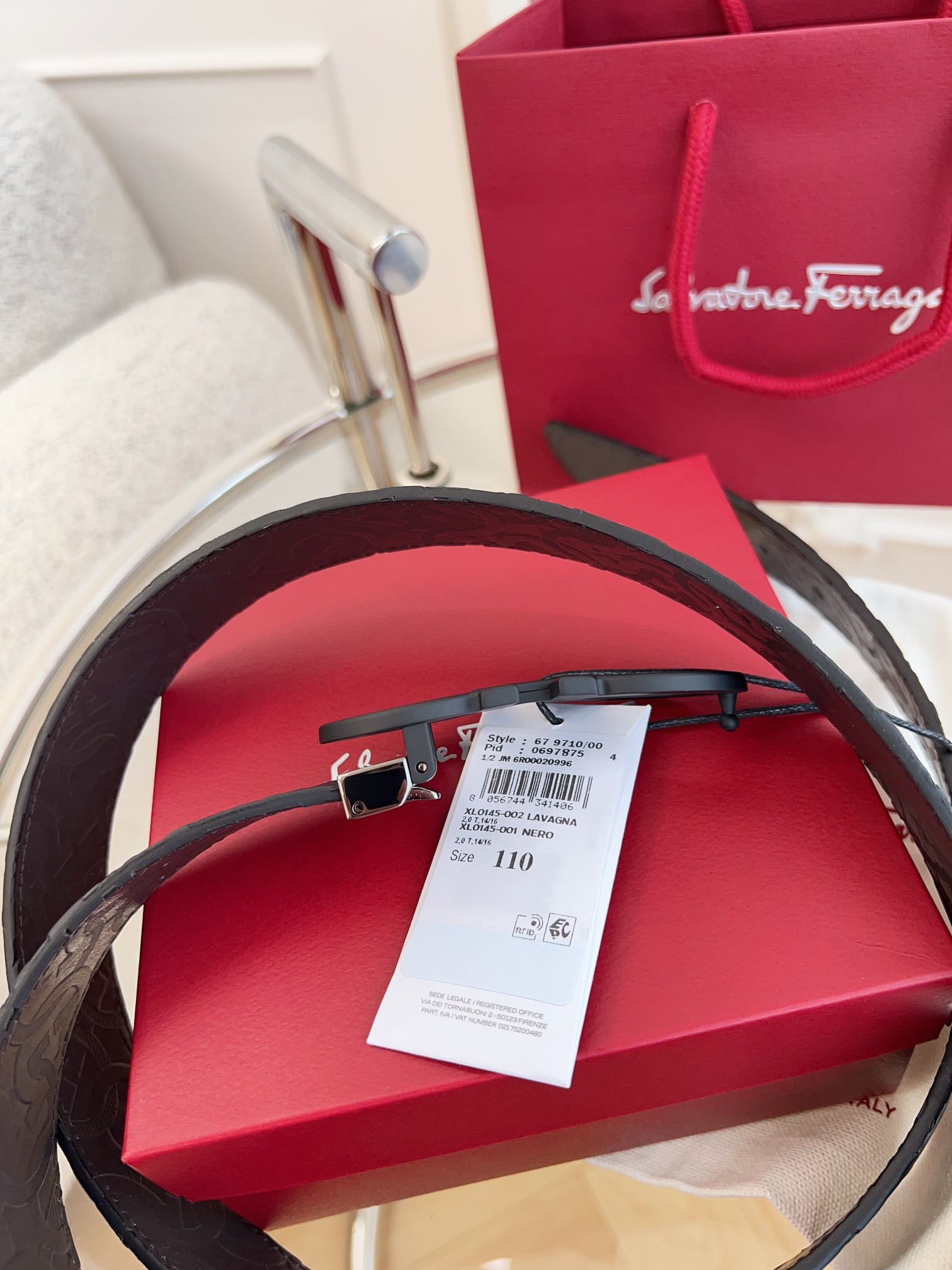 DÂY LƯNG Salvatore Ferragamo Adjustable Gancini Belt Khóa đen