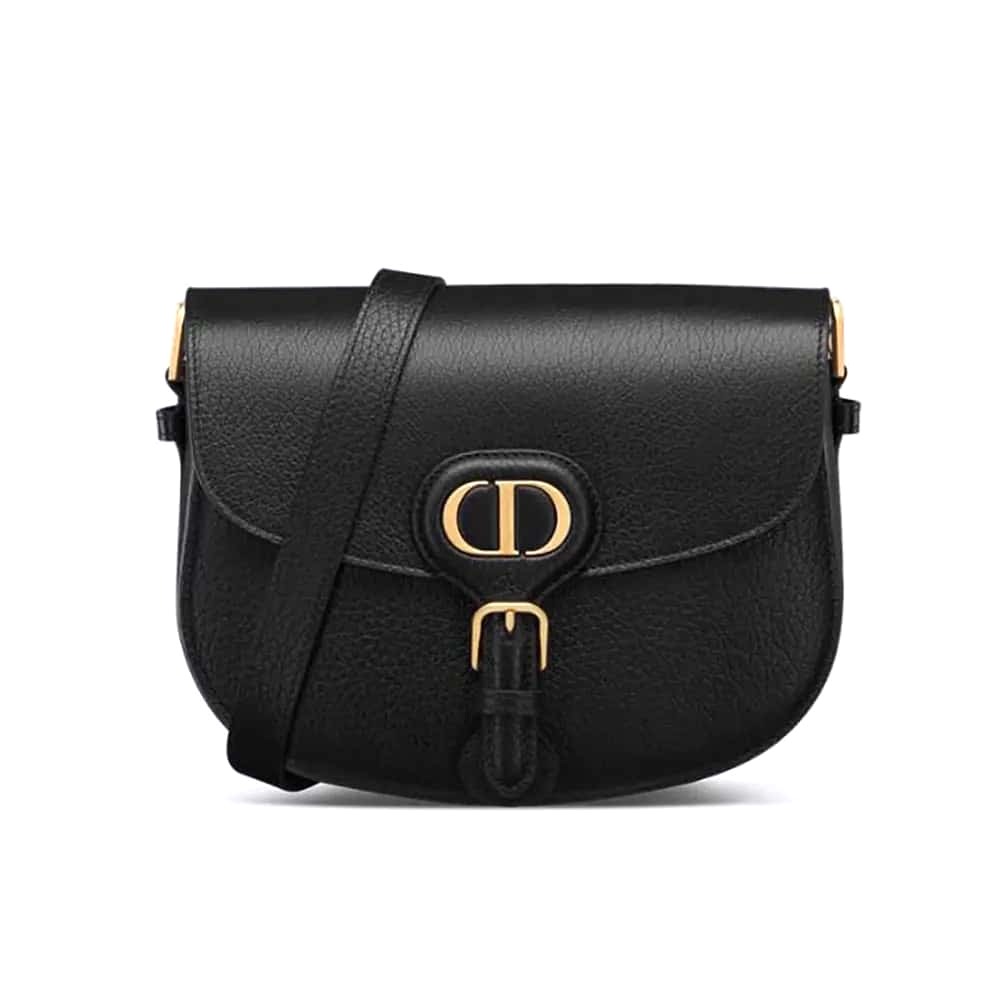 TÚI Dior Women Bobby East-West da bê vân đen cỡ trung