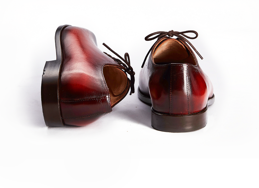 HENDERSON SHOES PERSONALIZATION DEEP RED PAINTING HANDCRAFTED SHOES