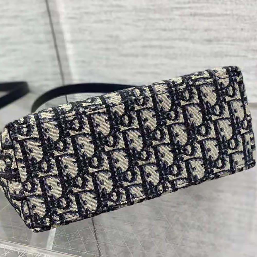 TÚI Dior Women Medium Diortravel Nomad Pouch Blue Dior Oblique Jacquard