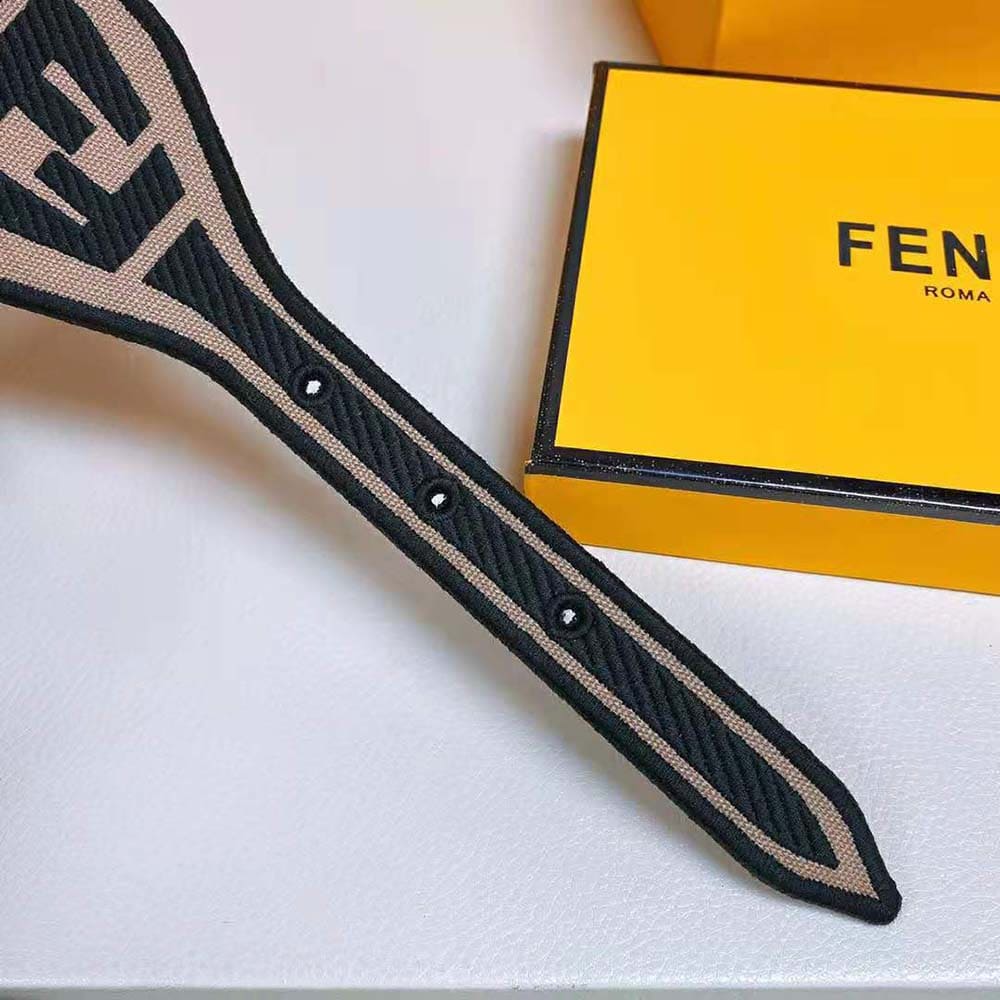 DÂY LƯNG Fendi Women Canvas High Waist Belt 6 cm-Brown