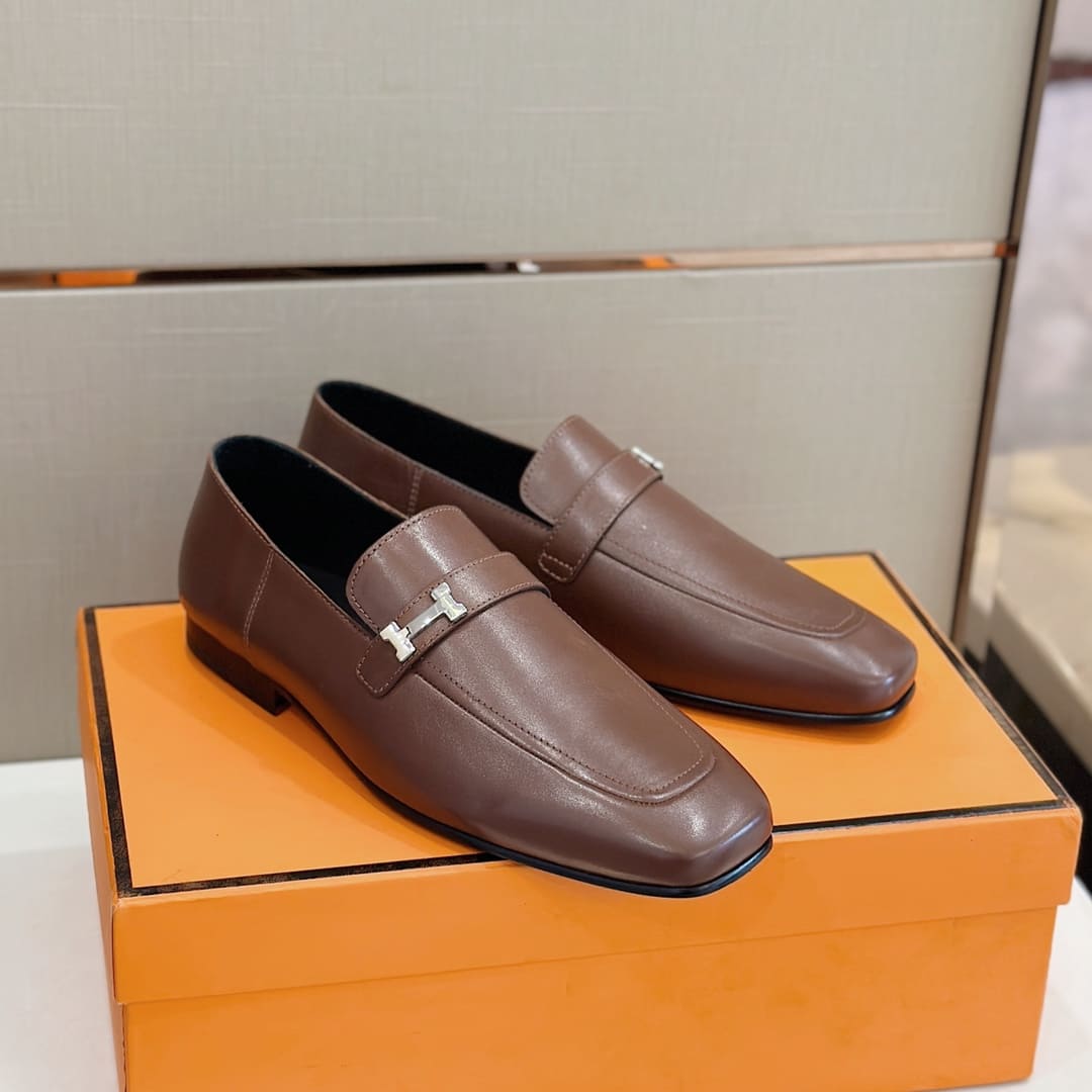 GIÀY HERMES GIOVANNI LOAFER BROWN AAA