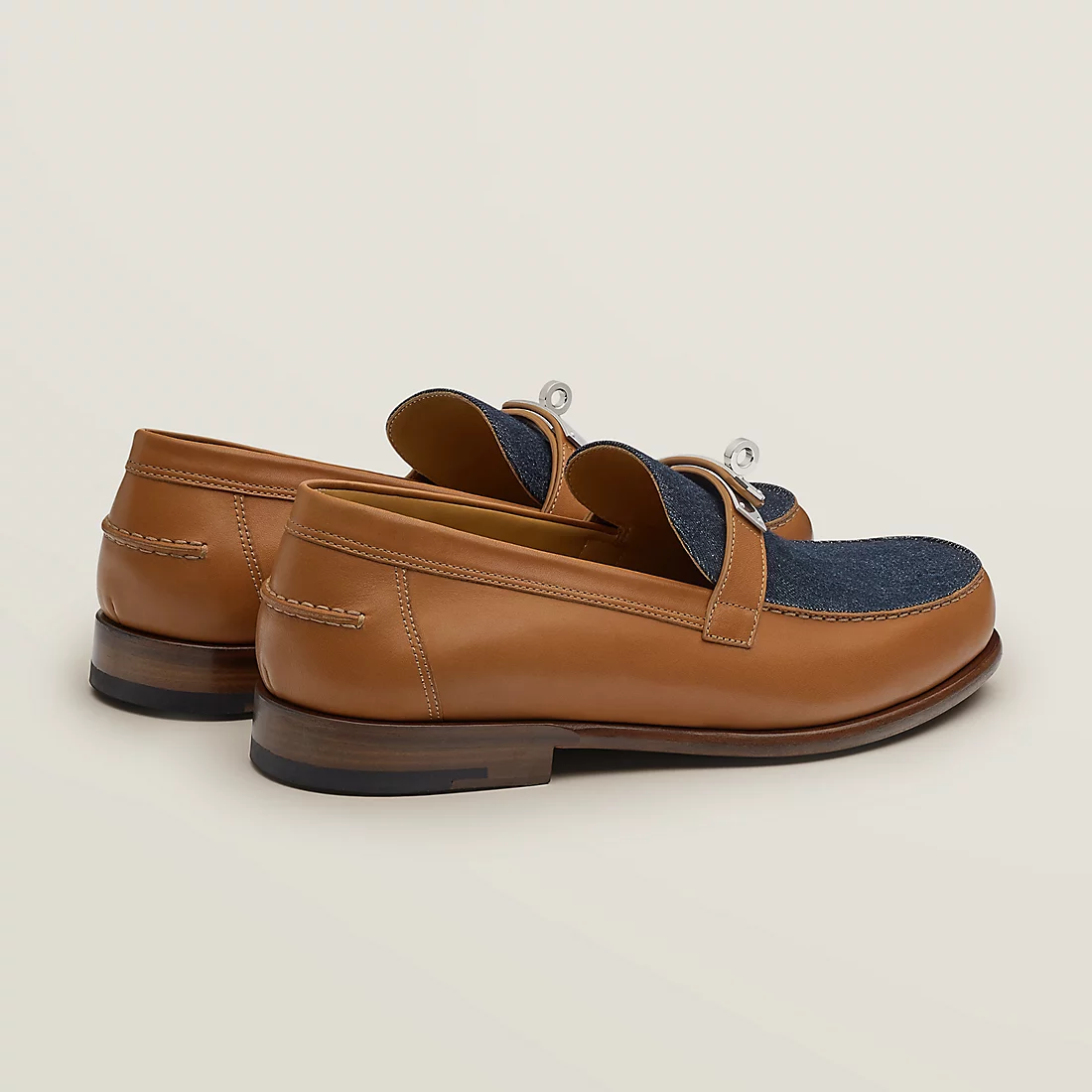 GIÀY HERMES DESTIN LOAFER COWHIDE DENIM LEATHER SS2022