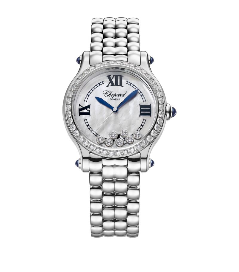 Đồng hồ CHOPARD Stainless Steel and Diamond Happy Sport the First Automatic 33mm mặt số màu trắng
