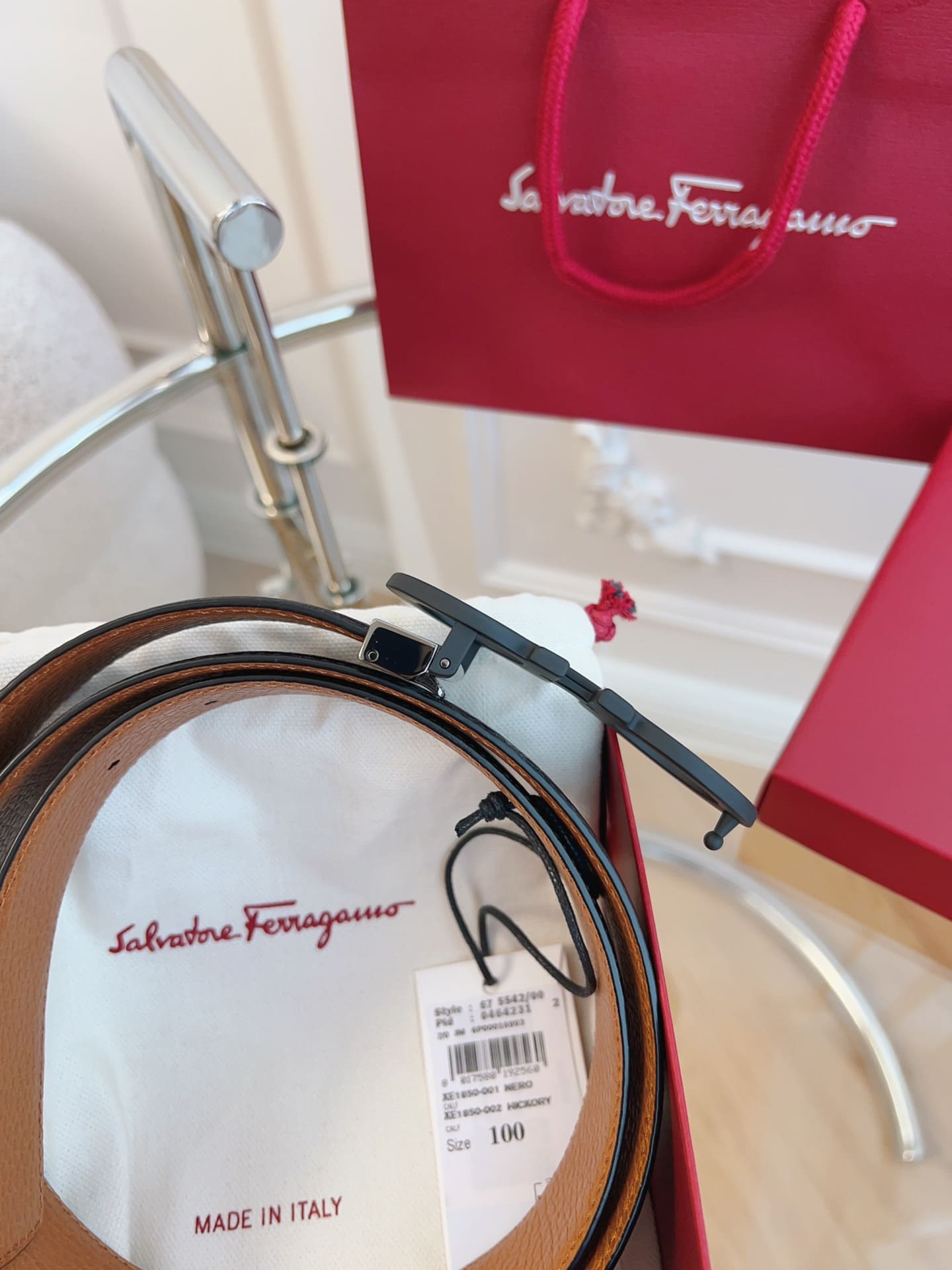 DÂY LƯNG Salvatore Ferragamo Adjustable Gancini Belt Khóa đen