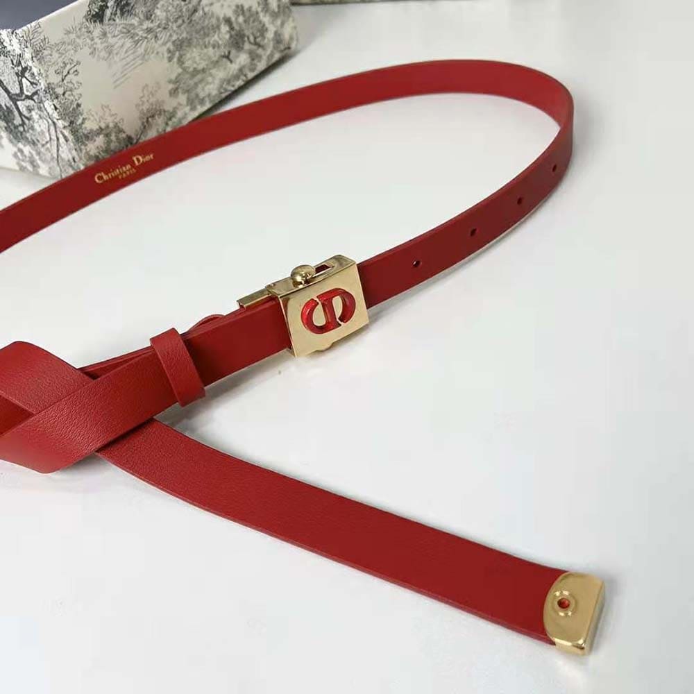 DÂY LƯNG Dior Women Diorpolytechnique Belt Bright Red Smooth Calfskin 17 MM