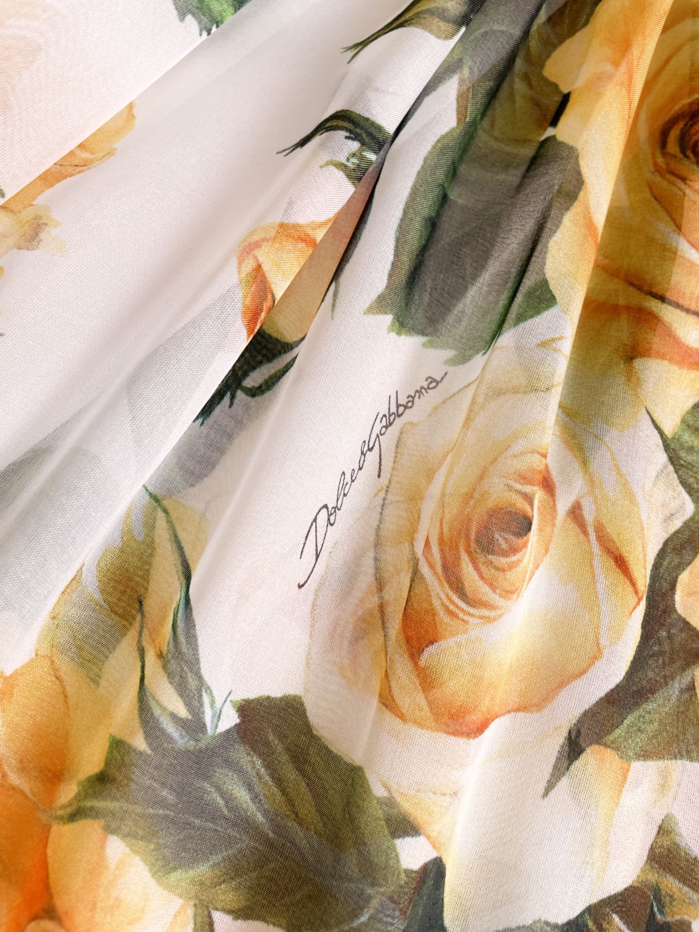 ĐẦM HAI DÂY DOLCE & GABBANA GREEN YELLOW FLORAL PRINT DRESS High Classy