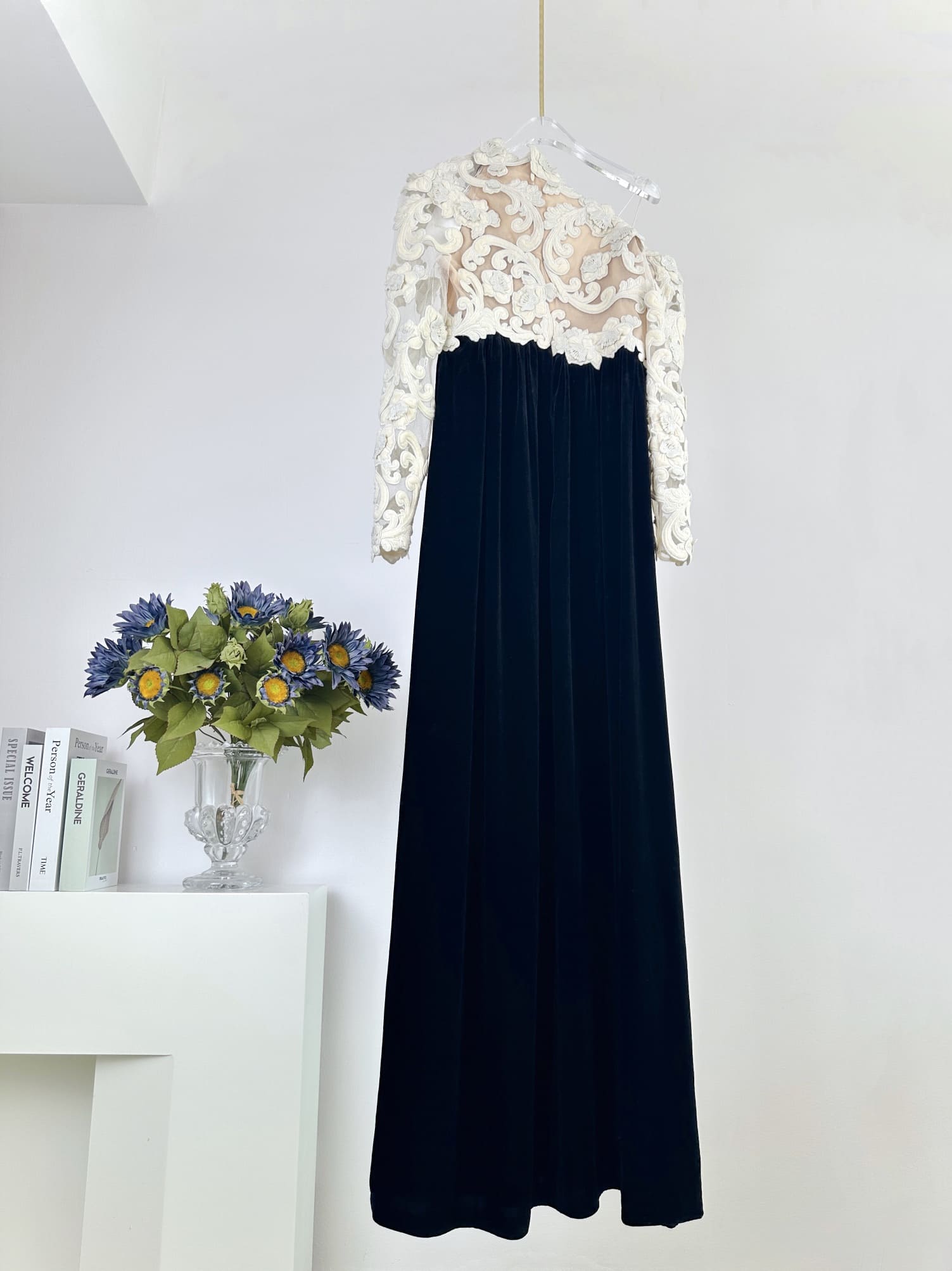 VÁY ZIMMERMANN Flower Black White Vintage Dress High Classy