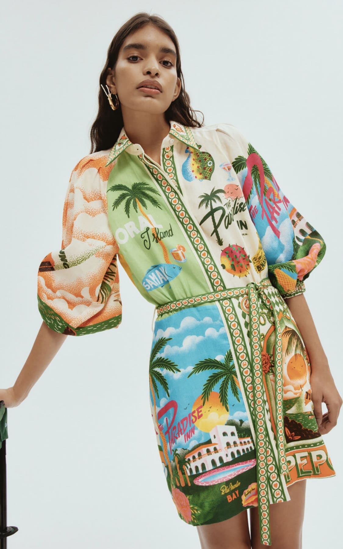 VÁY ALEMAIS COCONUT ON THE BEACH IN LINEN High Classy