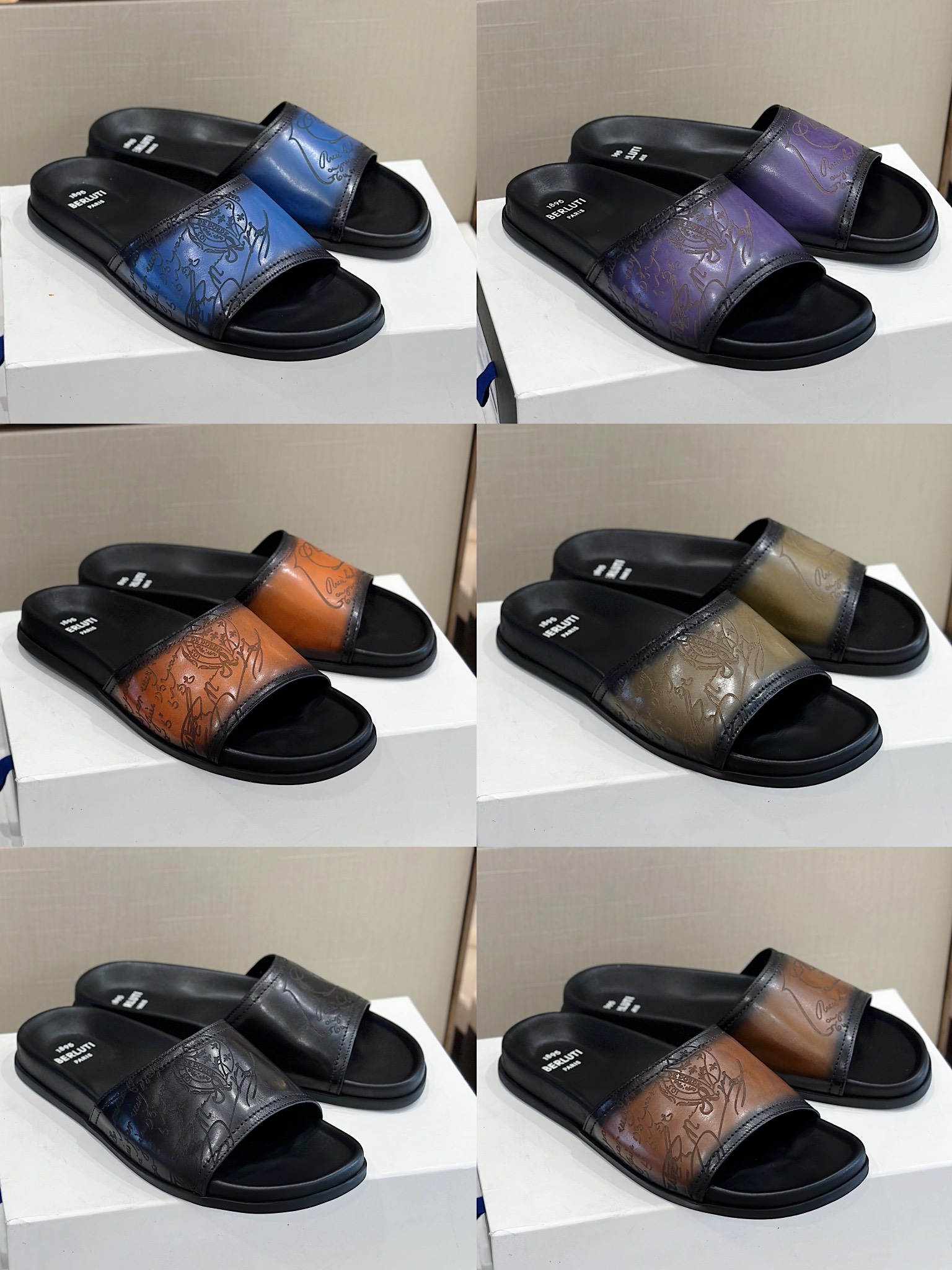 DÉP BERLUTI PATINA LEATHER SLIPPER