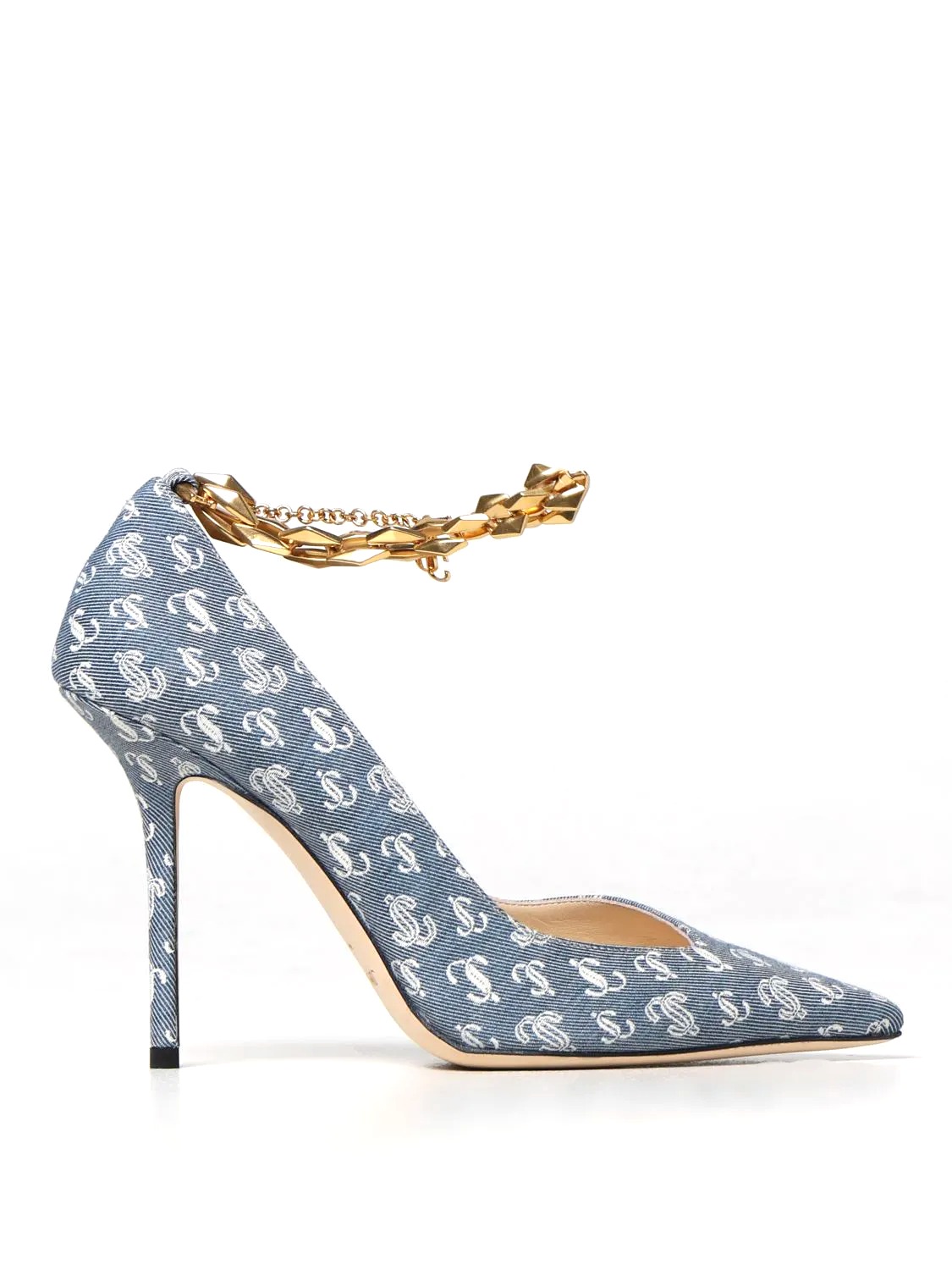 GIÀY JIMMY CHOO Denim blue high heel shoes