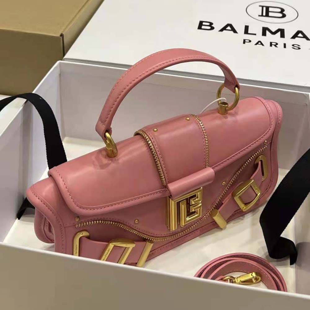 TÚI Balmain Women Blaze Clutch Bag in Smooth Leather-Pink