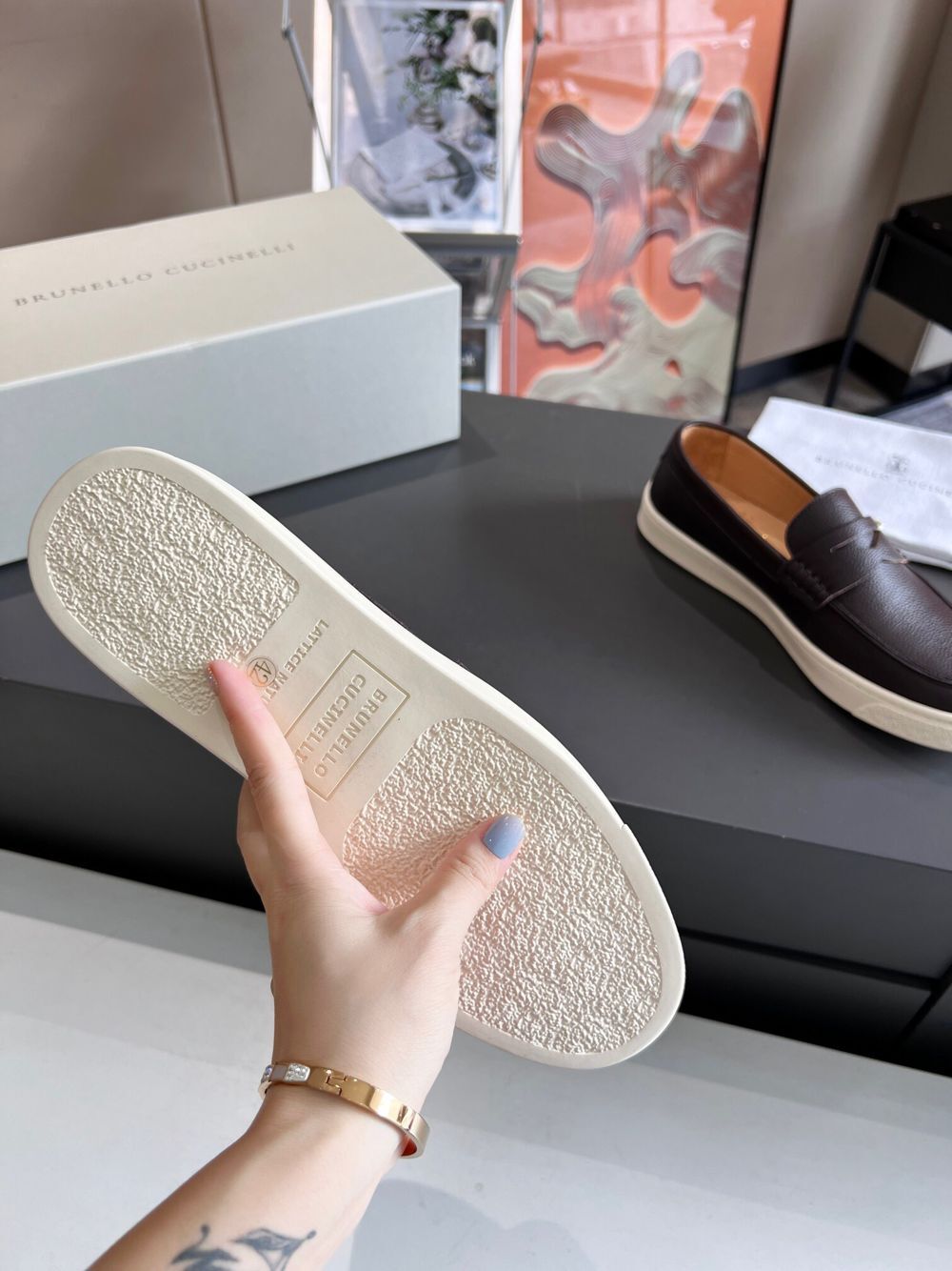 GIÀY BRUNELLO CUCINELLI Leather Brown loafer shoes