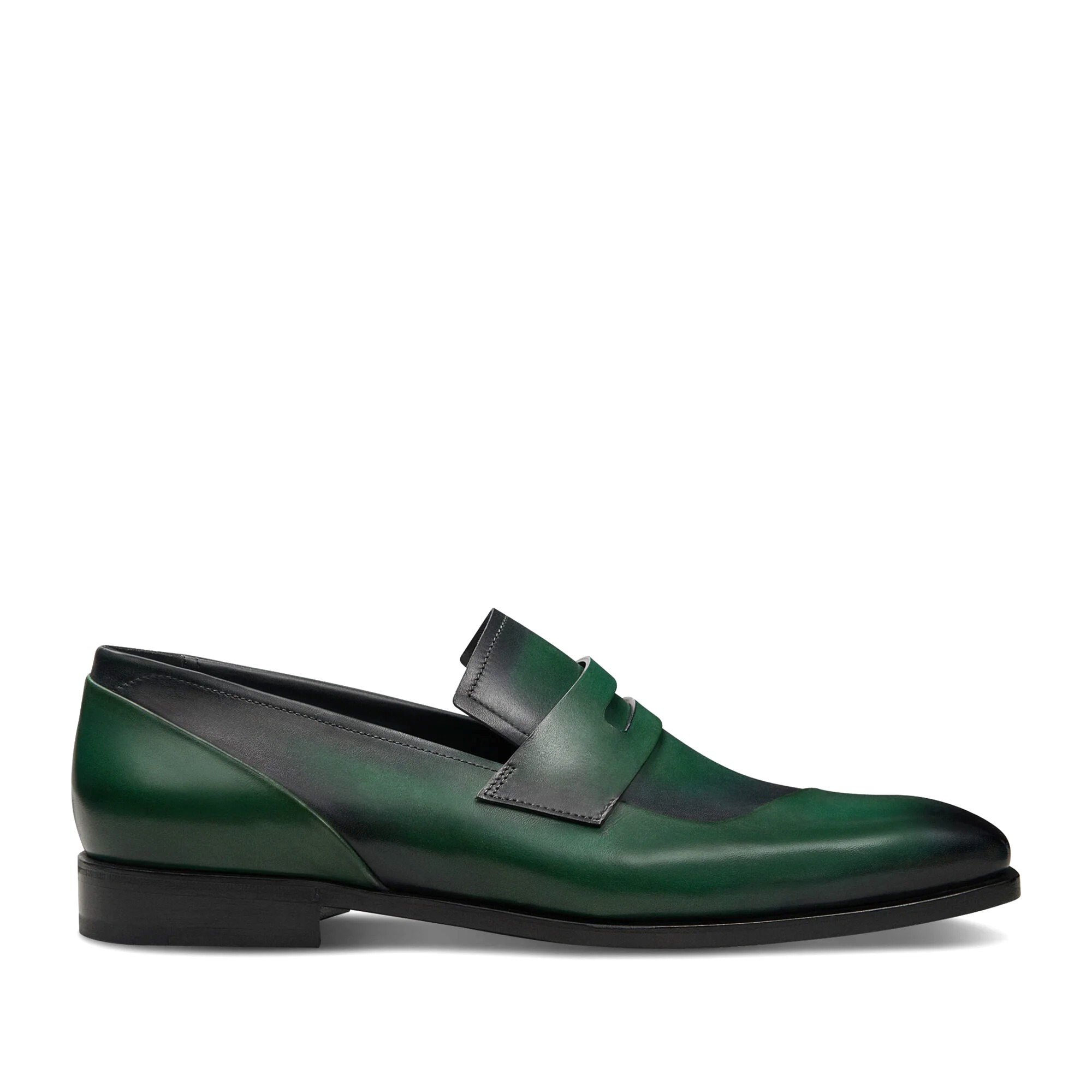 GIÀY BERLUTI Andy Demesure Leather Loafer Beetle Green
