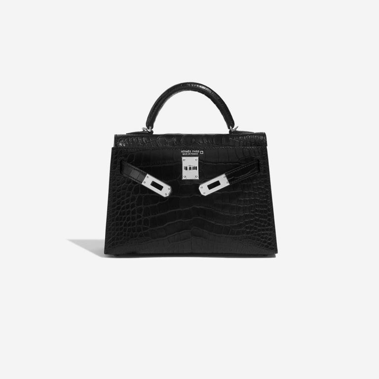 TÚI Hermès Kelly Mini Matte Alligator Black Gold Buckle khóa vàng da cá sấu