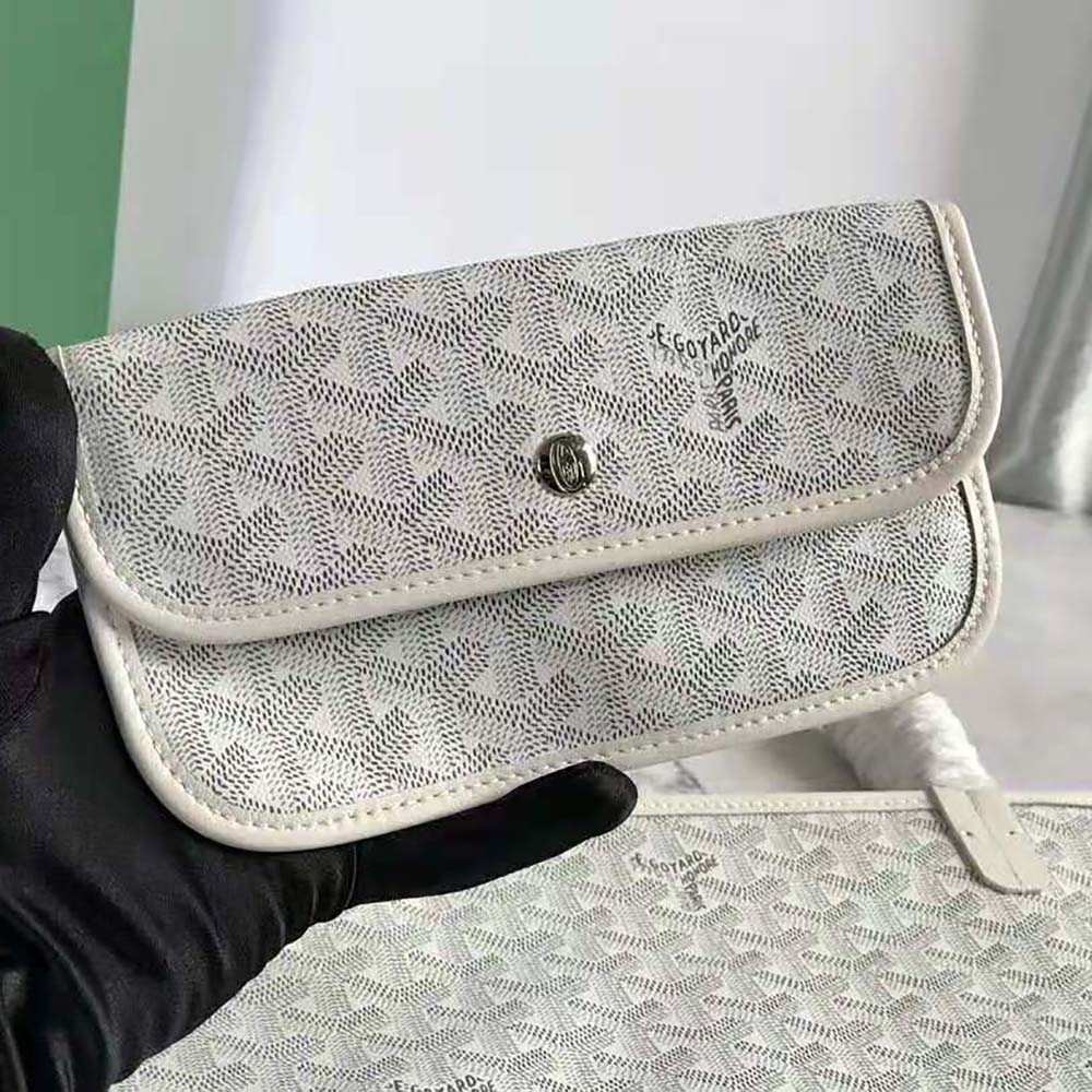 TÚI Goyard Women Sac Saint Louis GM in Goyardine Canvas & Chevroches Calfskin-White