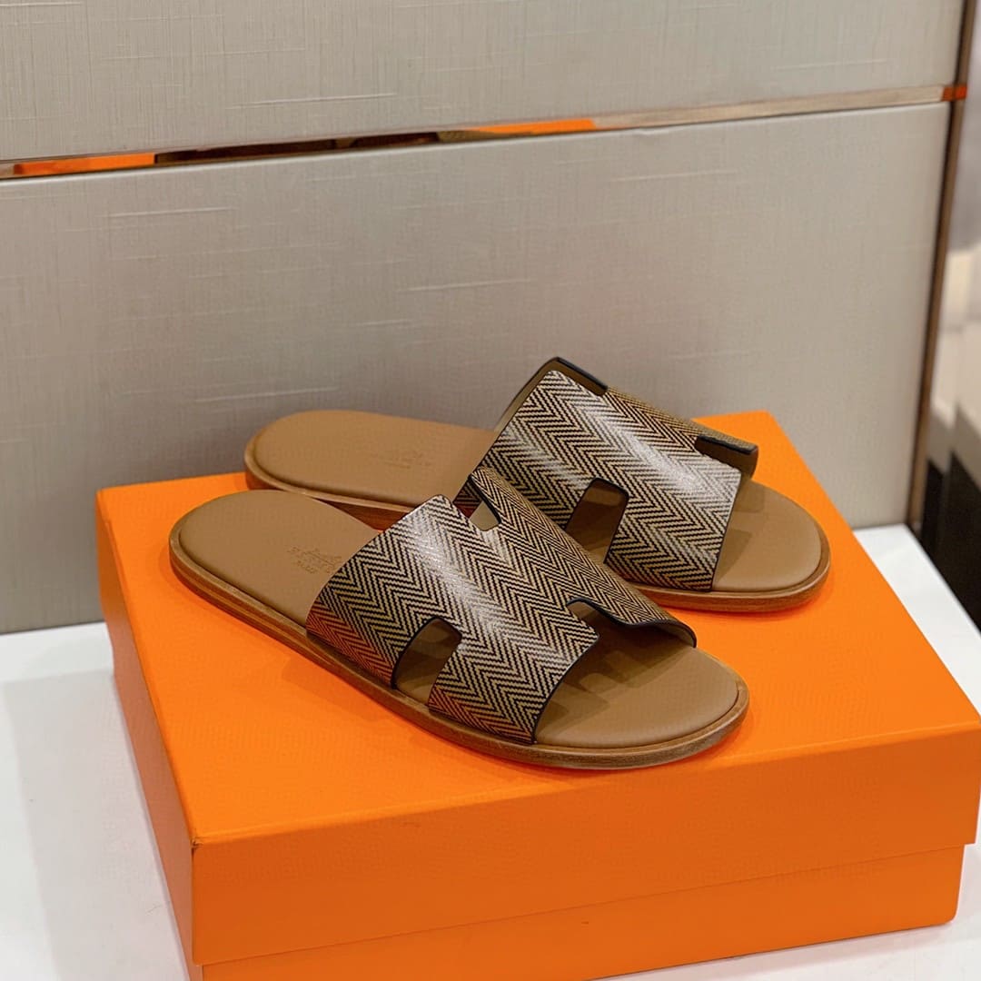 DÉP HERMES IZMIR BROWN H SANDAL AAA
