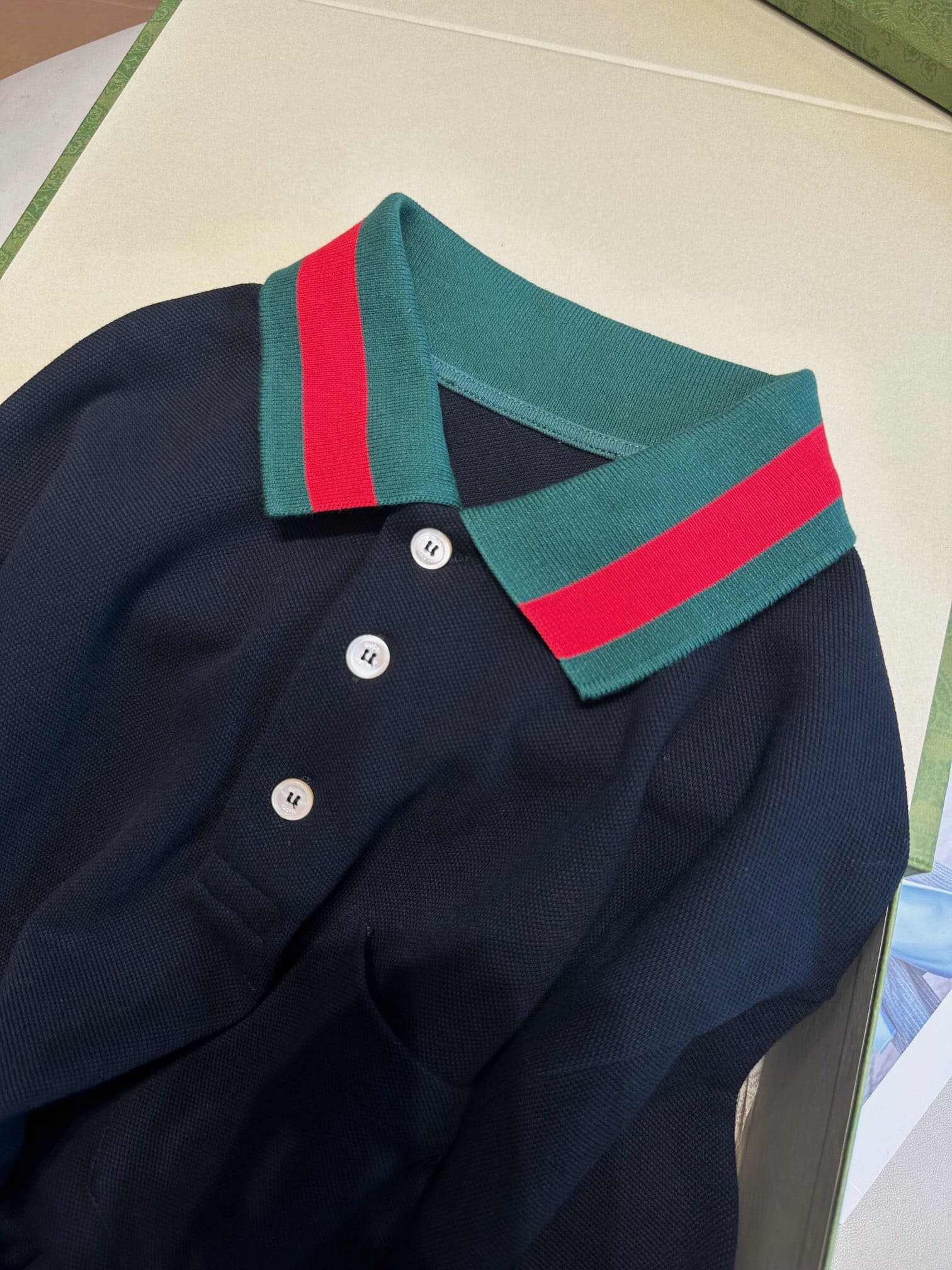 ÁO GUCCI GG POLO SHIRT MÀU ĐEN UNISEX