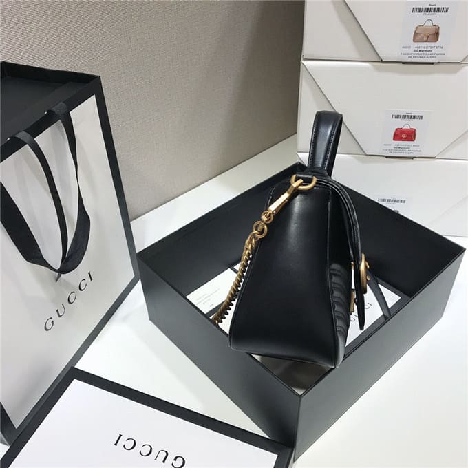 TÚI Gucci GG marmont small top handle bag black Top Quality