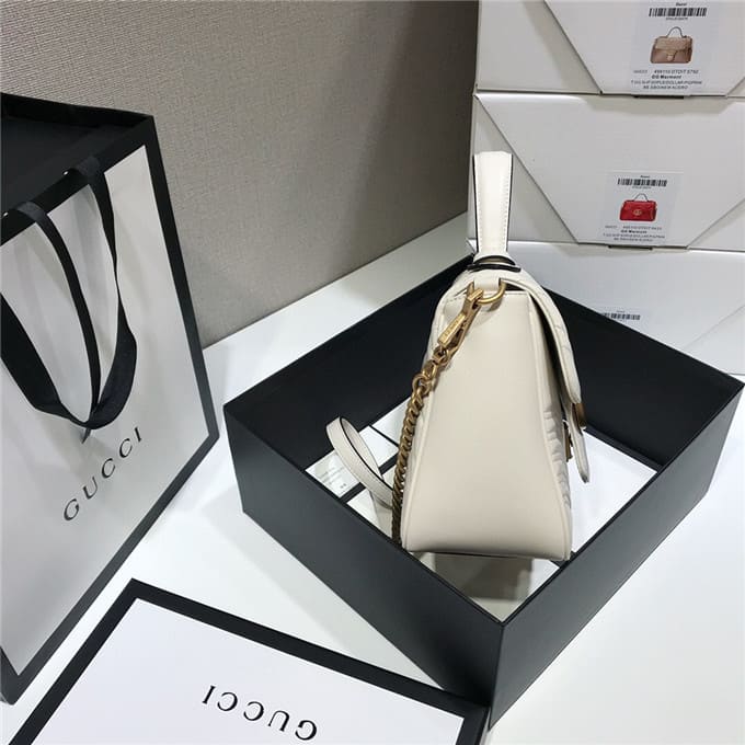 TÚI Gucci GG marmont small top handle bag white Top Quality