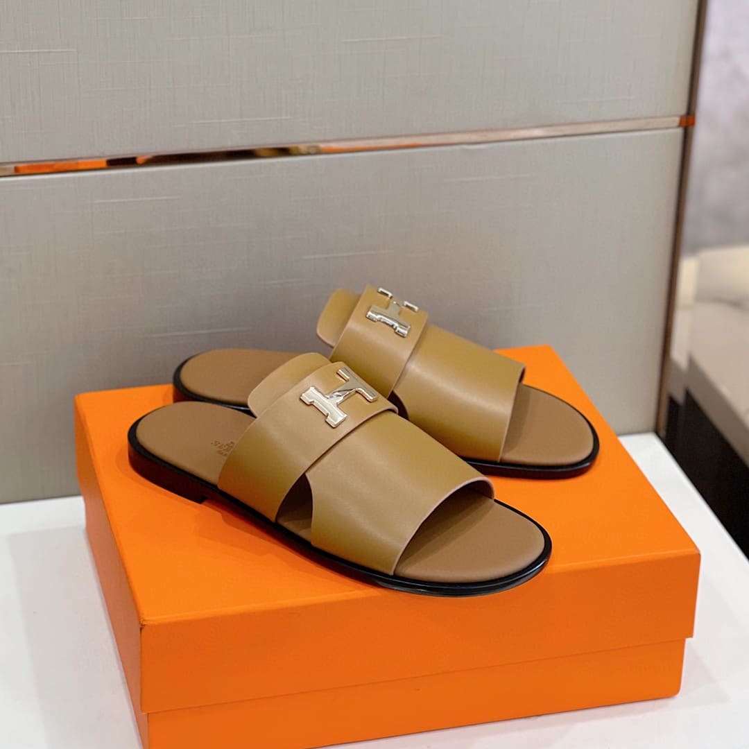DÉP HERMES ARLES MULE BROWN SANDAL AAA