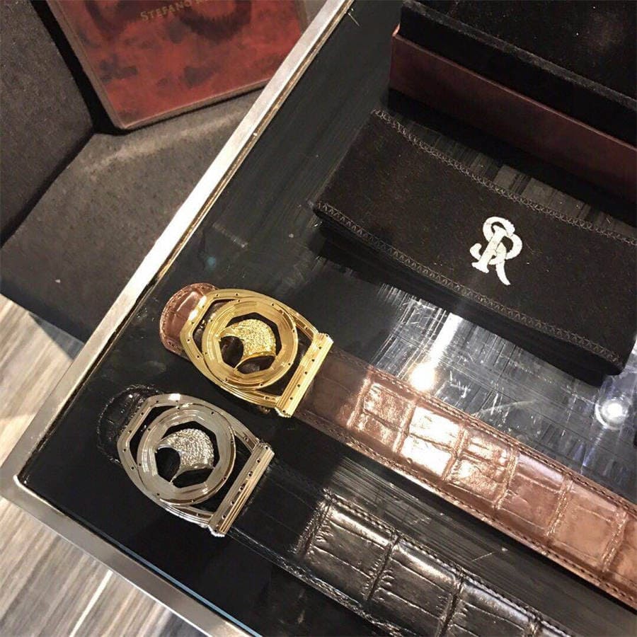 DÂY LƯNG STEFANO RICCI CROCODILE LEATHER DA CÁ SẤU Belt Khóa bạc