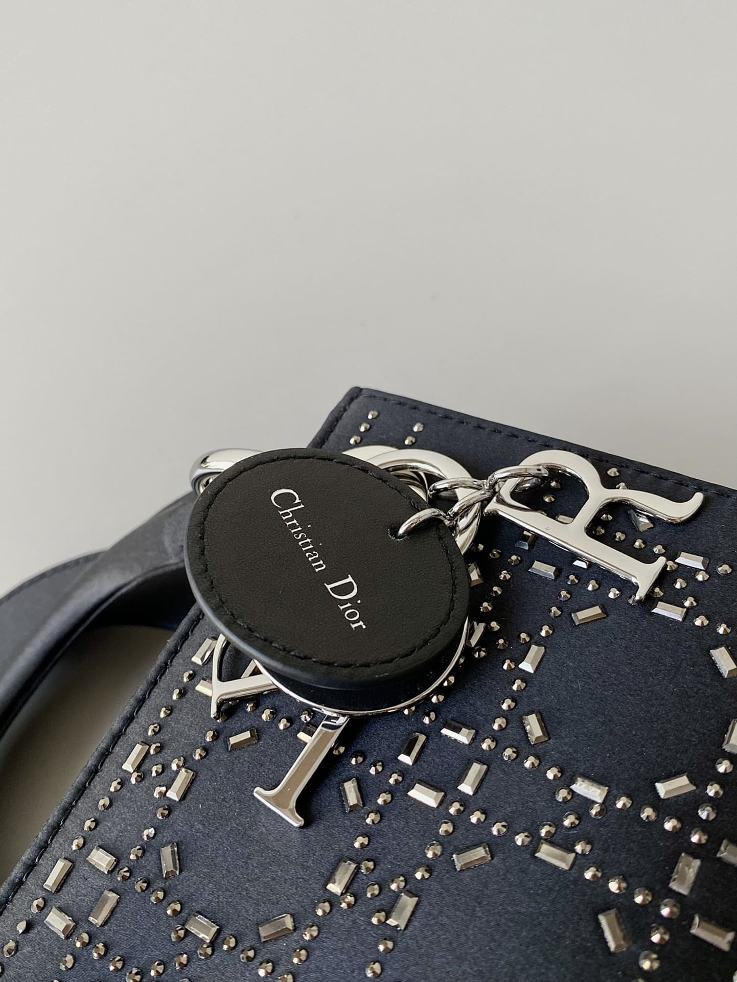 TÚI Dior Women Mini Lady Dior Bag Black Strass Cannage Satin Top Quality