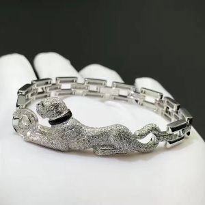 Vòng tay Cartier Panthère de Cartier đính kim cương vàng trắng 18K
