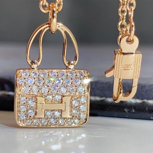 DÂY CHUYỀN HERMES CONSTANCE BAG DIAMOND GOLD 18K GOLD