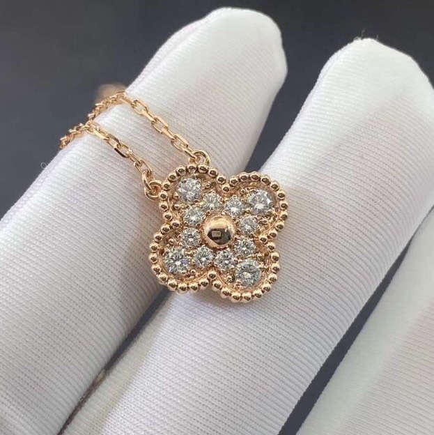 DÂY CHUYỀN VAN CLEEF & ARPELS ALHAMBRA DIAMOND GOLD 18K ROSE GOLD